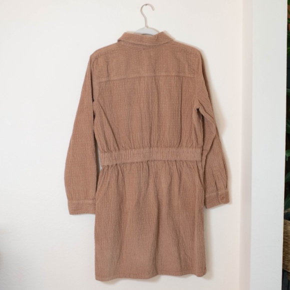 NWT J. Crew Zip-front Cinched Dress in Tan Corduroy - Picture 4 of 5